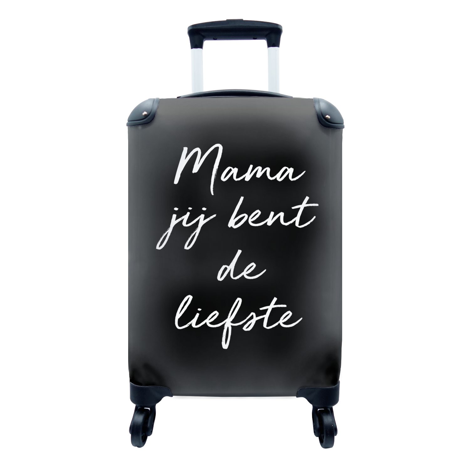 Reisetasche MuchoWow Handgepäckkoffer für Trolley, 4 Mama rollen, Reisekoffer Rollen, Muttertag mit Ferien, - Handgepäck Weiß, -