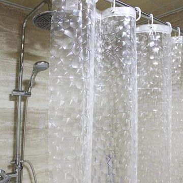Bedee Duschvorhang Duschvorhänge Wasserdicht Badezimmer Duschvorhang Transparent Breite 180 cm (1-tlg., mit 12 Haken), Wasserdicht