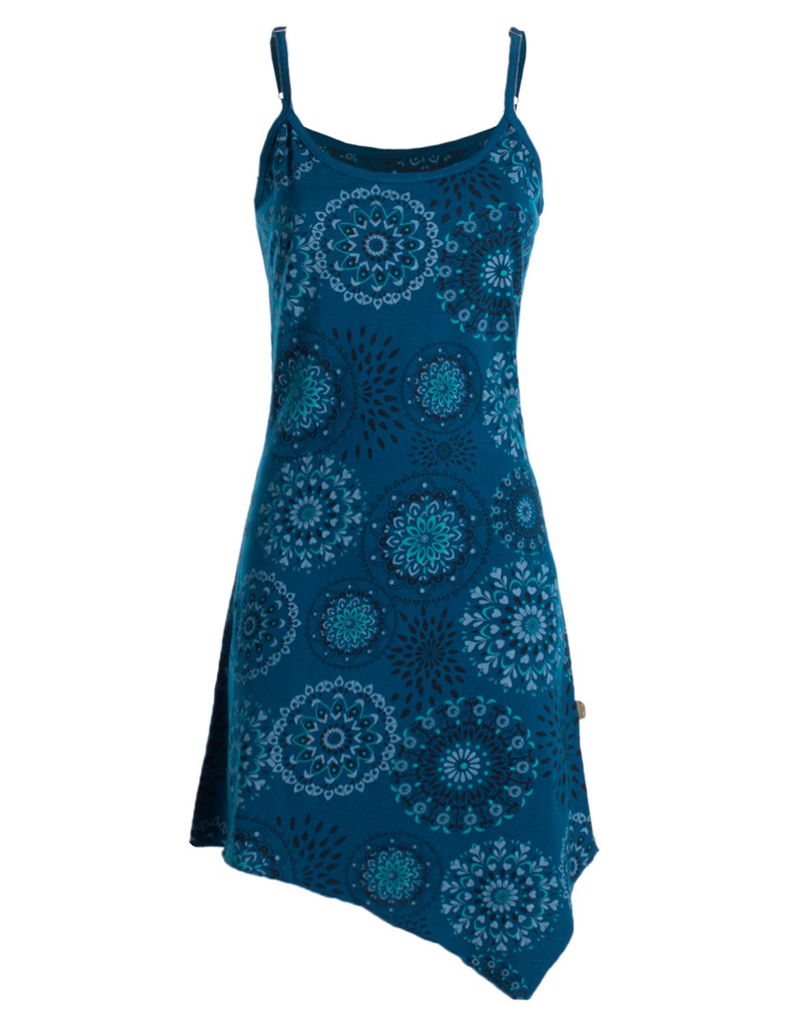 Vishes Minikleid Kurze Damen Sommer-Kleider Spagettiträger-Kleid Zipfel-Kleid Goa, Boho, Hippie Style