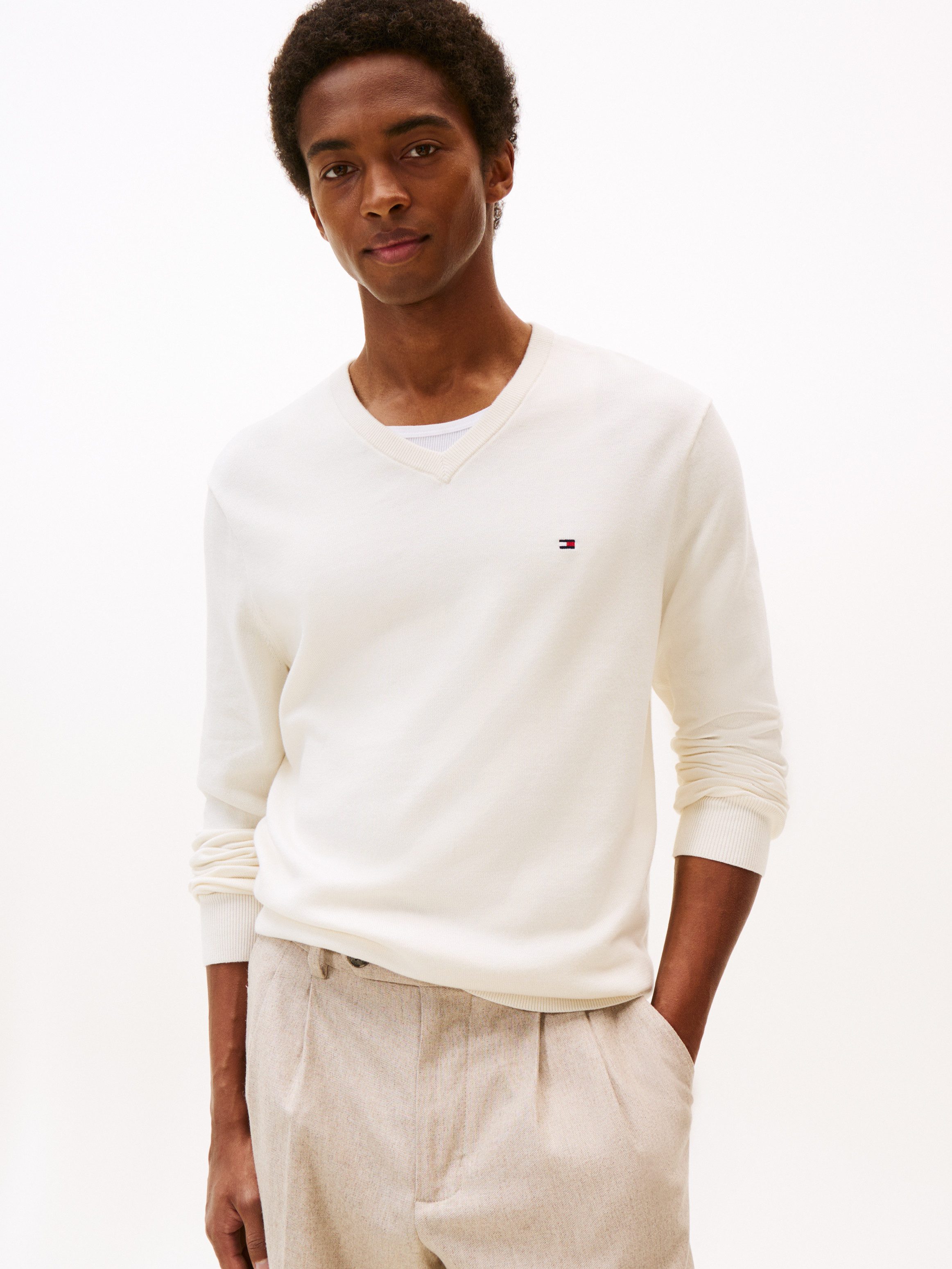 Tommy Hilfiger Strickpullover ESSENTIAL COTTON V günstig online kaufen