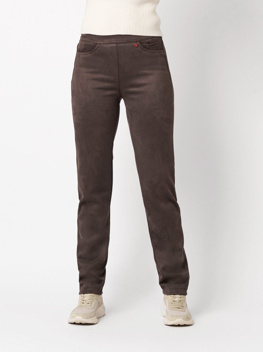 Relaxed by TONI Schlupfhose Alice in Velourleder-Optik