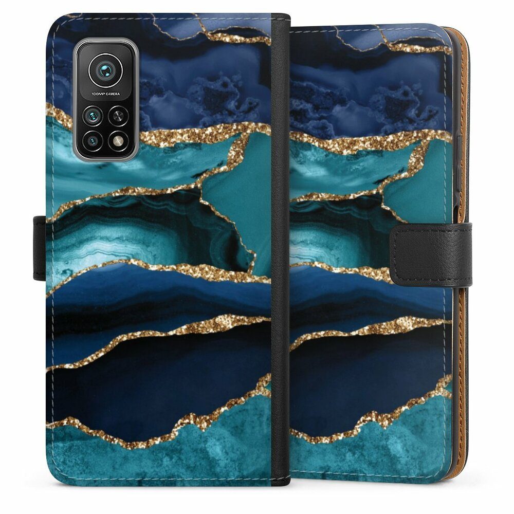 DeinDesign Handyhülle Marmor Trends Glitzer Look, Xiaomi Mi 10T Pro 5G Hülle Flip Case Klapphülle Handytasche Leder