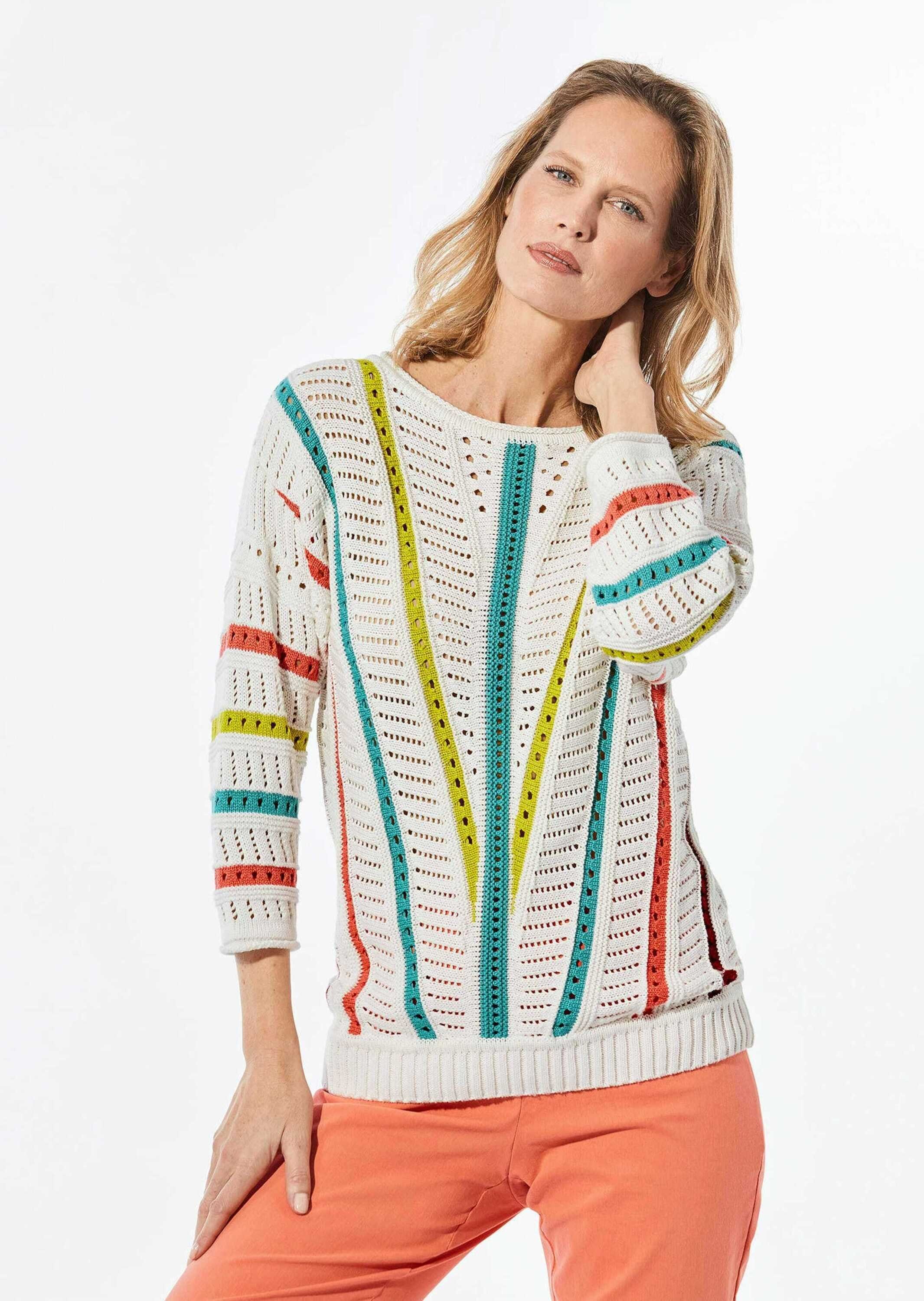 GOLDNER Strickpullover Strickpullover mit U-Boot-Ausschnitt