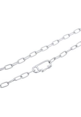 Elli Kette mit Anhänger Gliederkette Oval Verstellbar Basic 925 Silber, Sicherheitsnadel