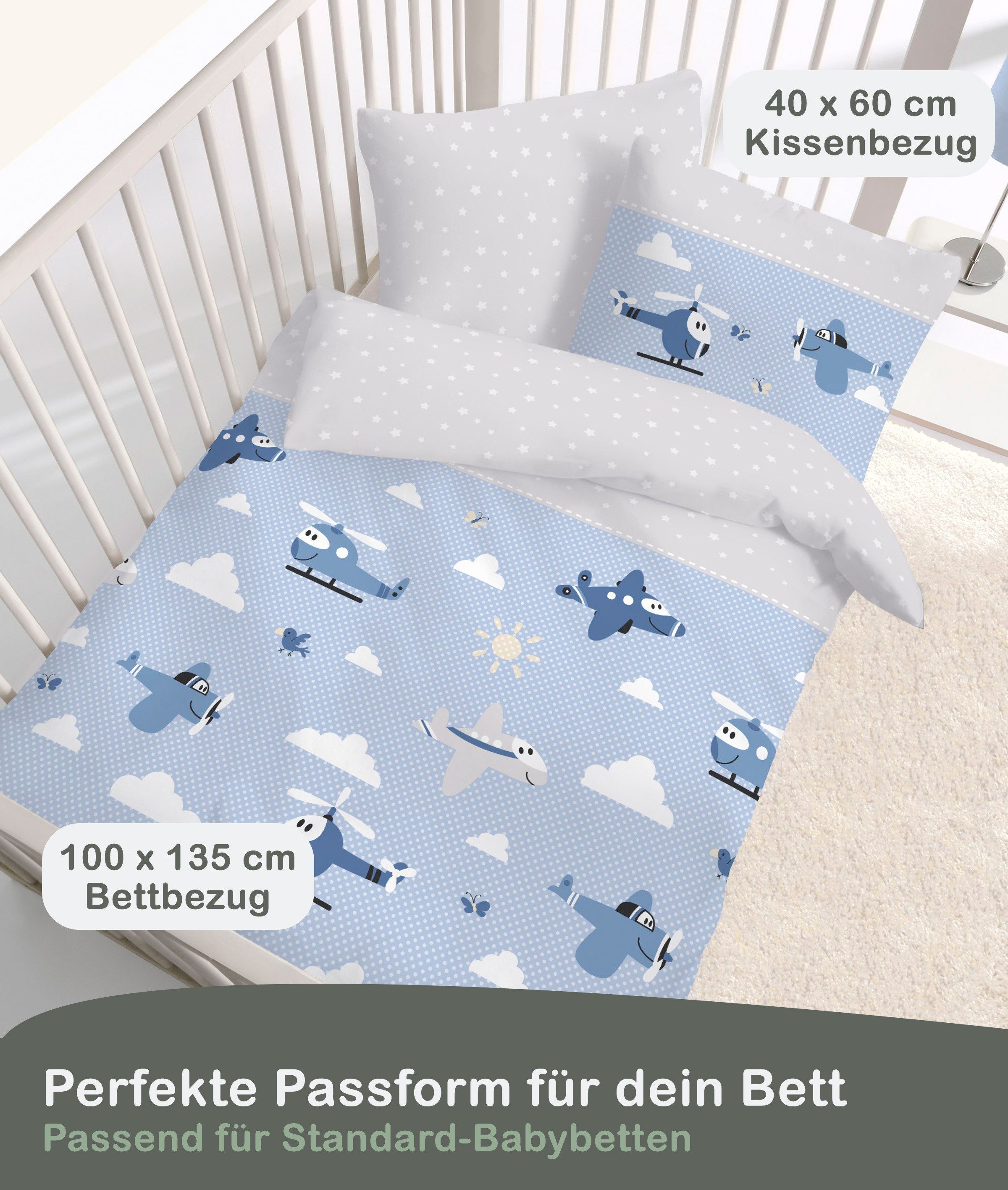 LINKHOFF Babybettwäsche Kleinkinder Bettwäsche 135x100 + Kissen 60x40cm - F günstig online kaufen