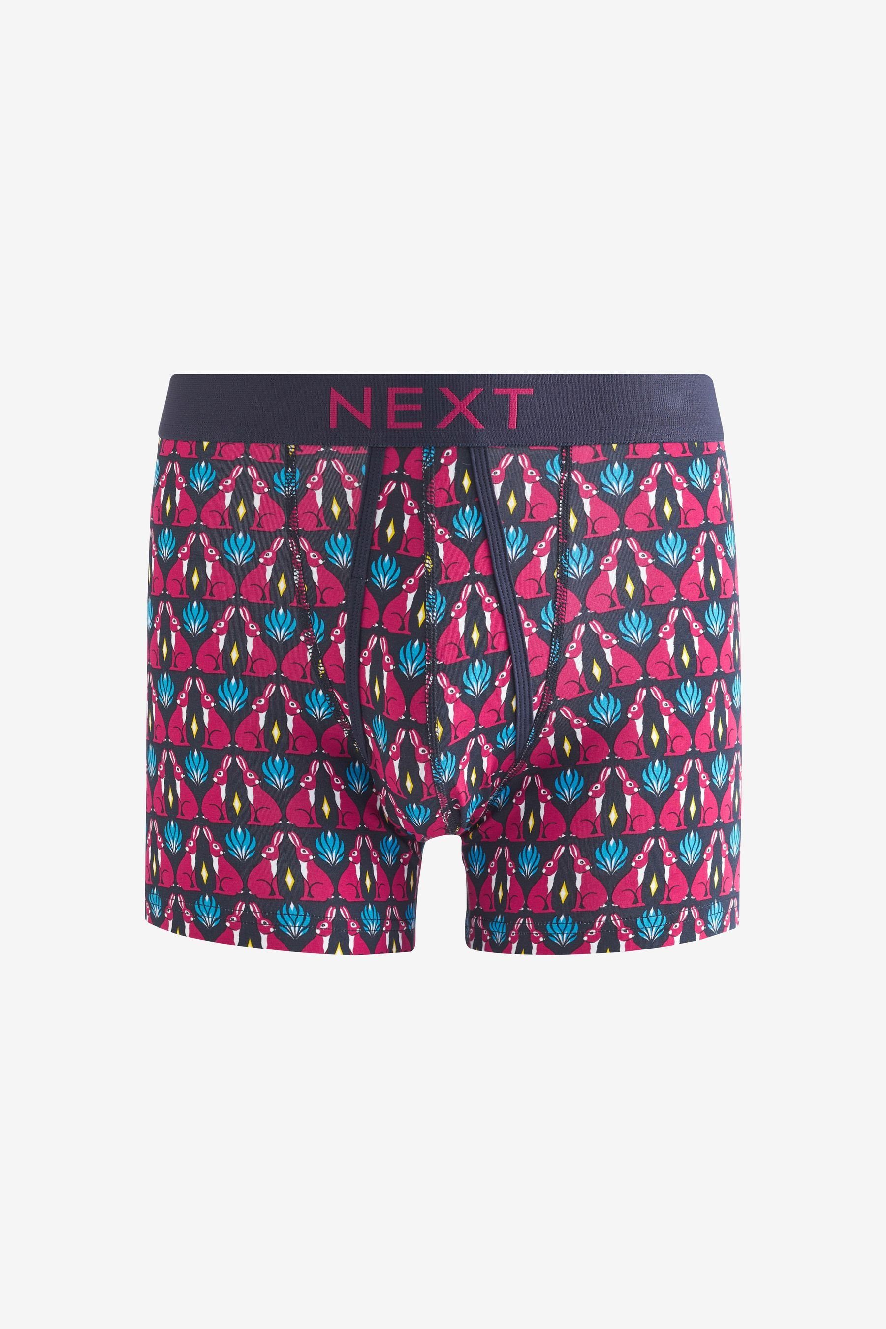 Boxershorts, Next Boxershorts 4er-Pack Gemusterte (4-St) Rich Woodland Animal