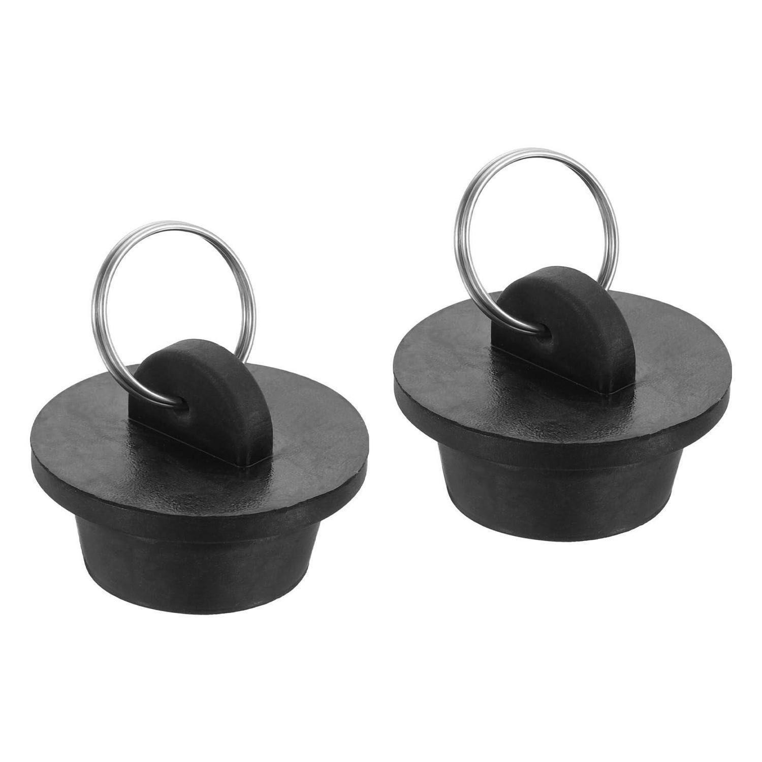 LuxusKollektion Badewannenstöpsel Abflussstopfen Gummi 2er Set Schwarz 26.7-28.7mm, (2 St)