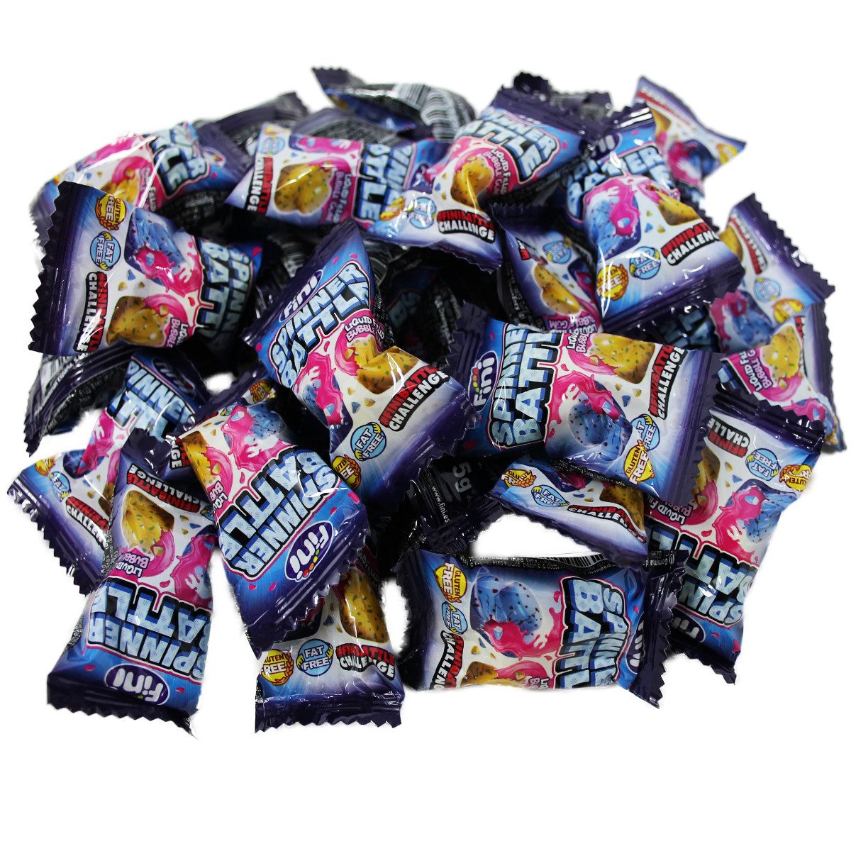 Fini Süßigkeit, Fini Bubble Gum Spinner Battle Kaugummi mit flüssigen Kern einzeln 5g