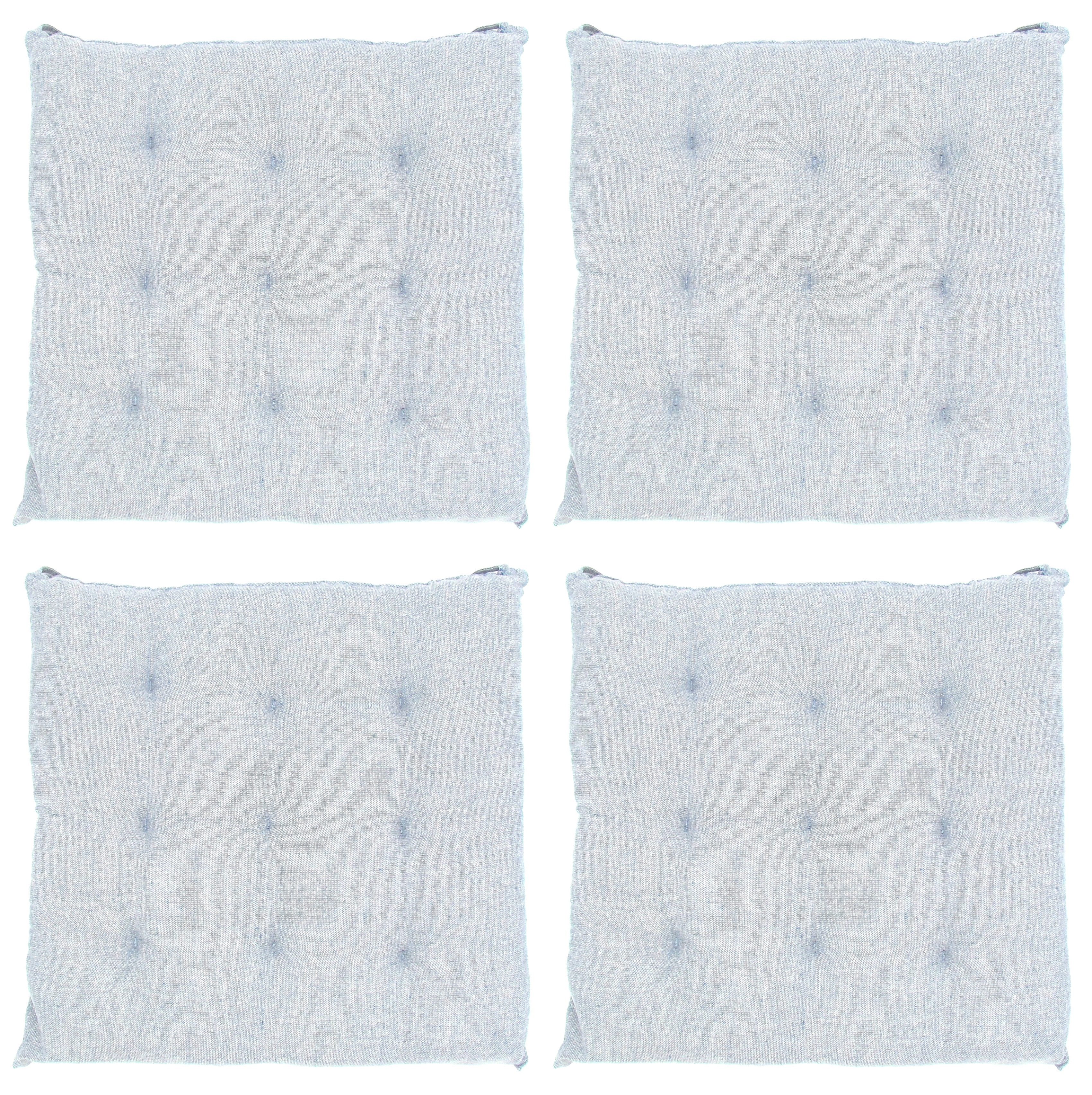 VINNEMEIER GmbH Textil- und Schuhimport Sitzkissen Stuhlauflagen 9-Punktesteppung 40x40x5cm, mit Befestigungsbänder, für Innen und Außen
