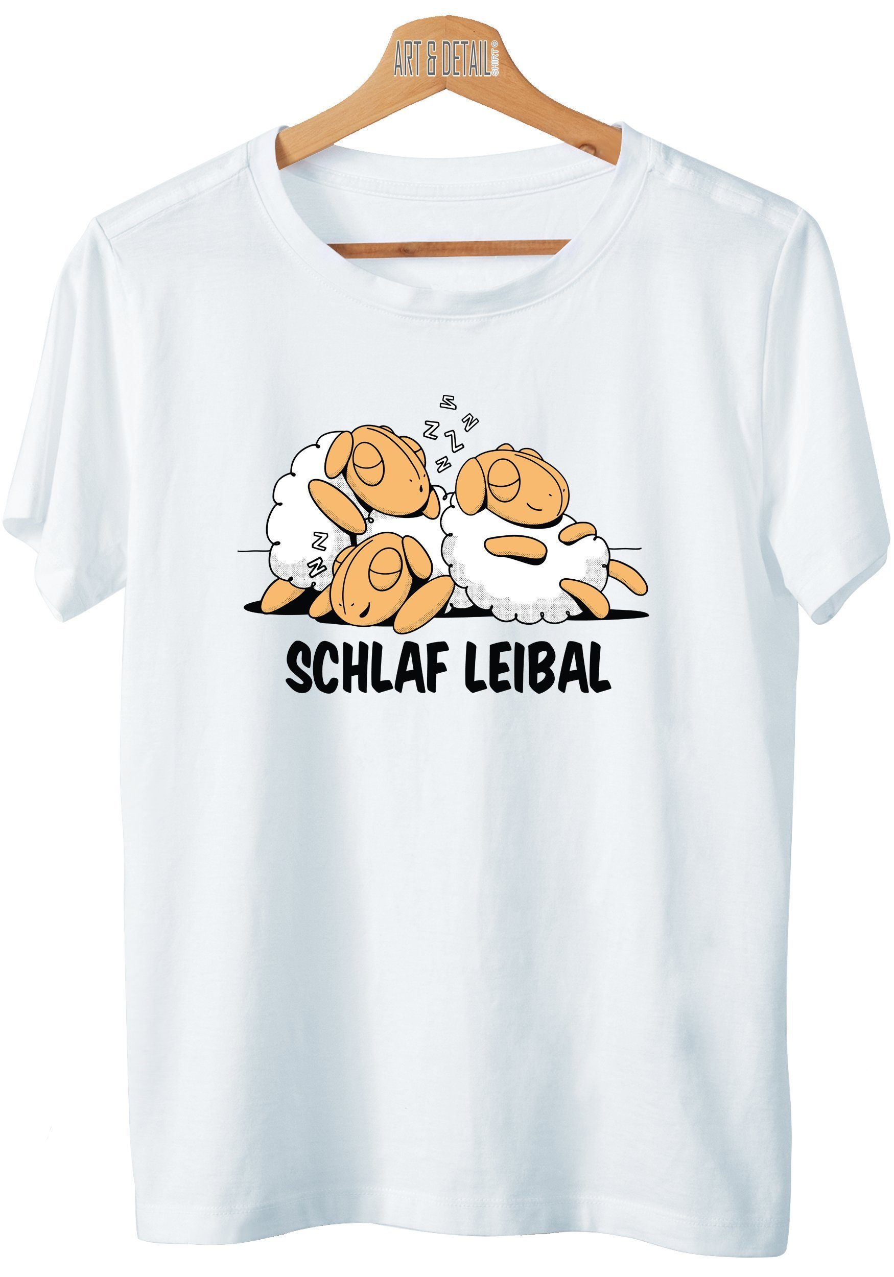 Art & Detail Shirt T-Shirt Offizielles Schlafshirt mit Schafen Schlaf Leibal Nachthemd Sprüche, Schlafen