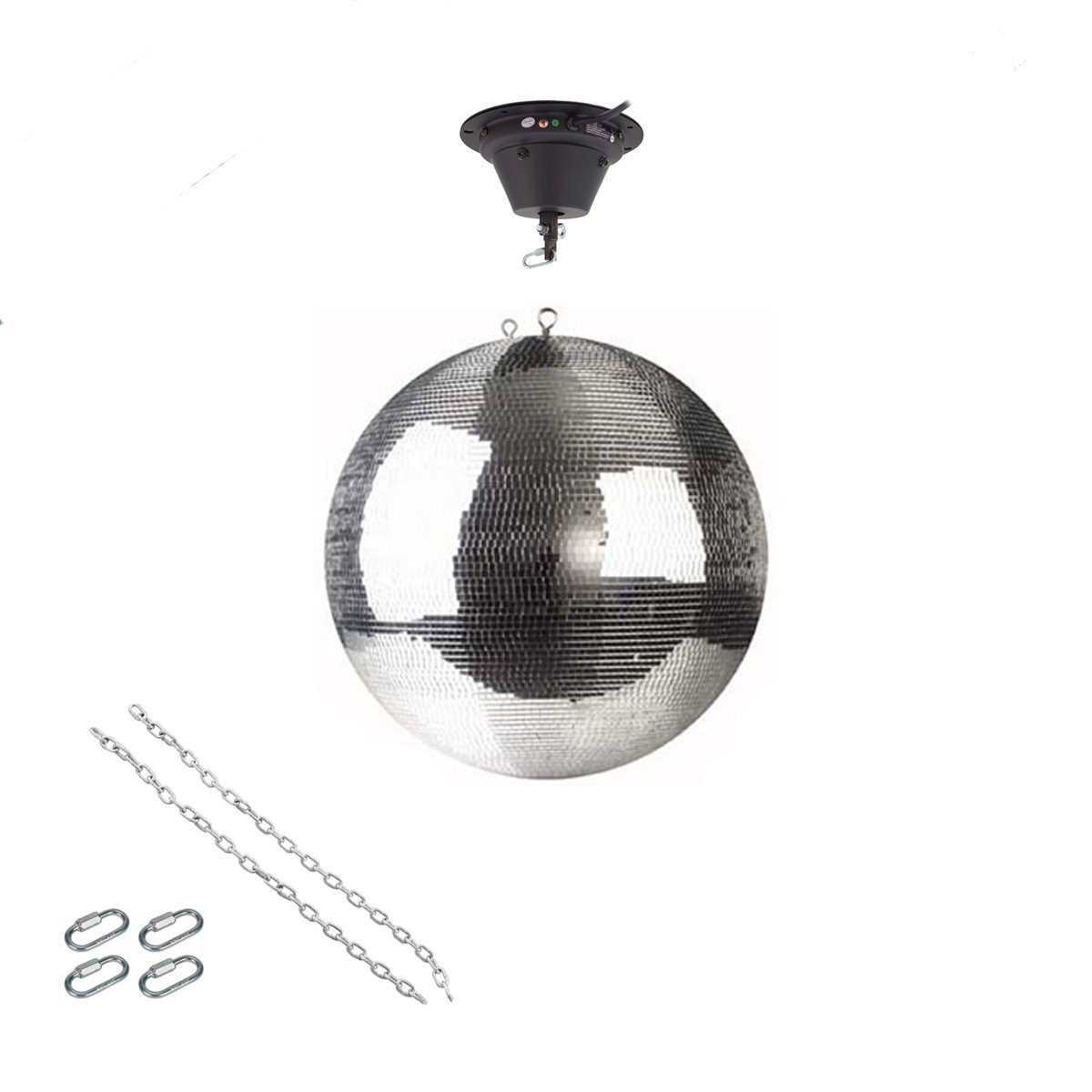 SATISFIRE Discolicht Spiegelkugel Set 40cm Kugel PROFI + Motor 2 Ketten 4 K günstig online kaufen