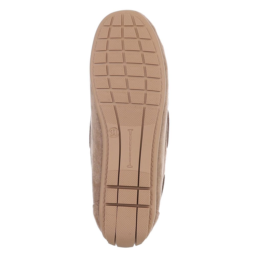 Ital-Design Damen Mokassin mit elegantem Design und optimalem Komfort Slipper (91260993) Flach Mokassins in Hellbraun