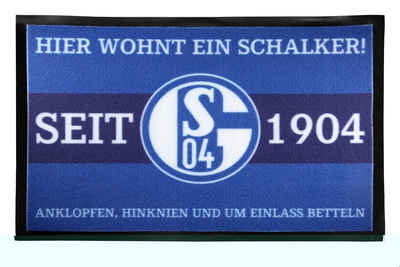 Fußmatte Fußmatte "Hier wohnt ein Schallker" 60 x 40 cm Türmatte Fußabtreter, FC Schalke 04