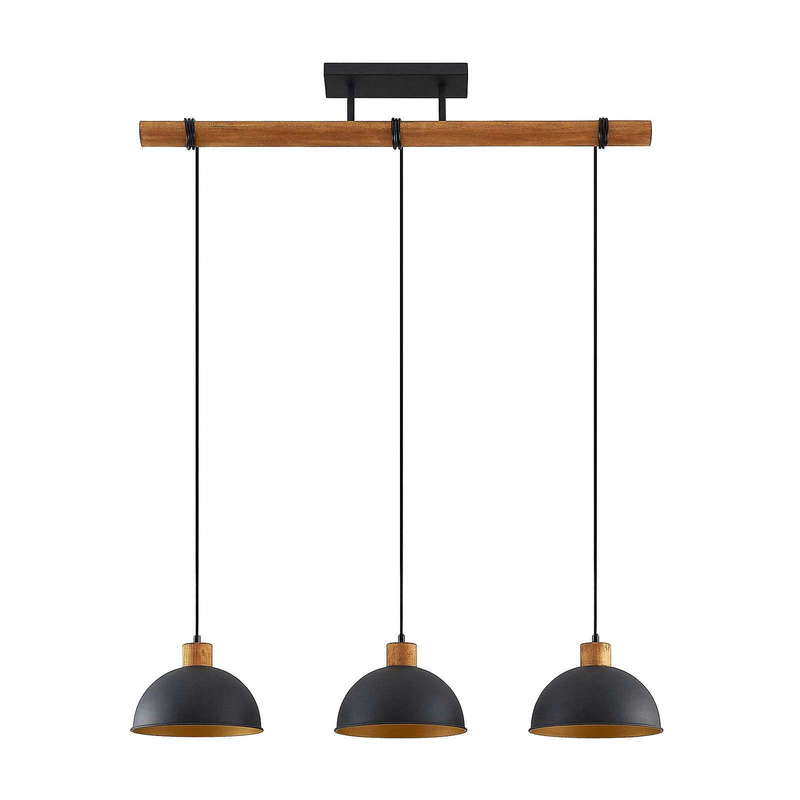 Lindby Hängeleuchte Flurin, Metall, Schwarz IP20, 3 x 60 W