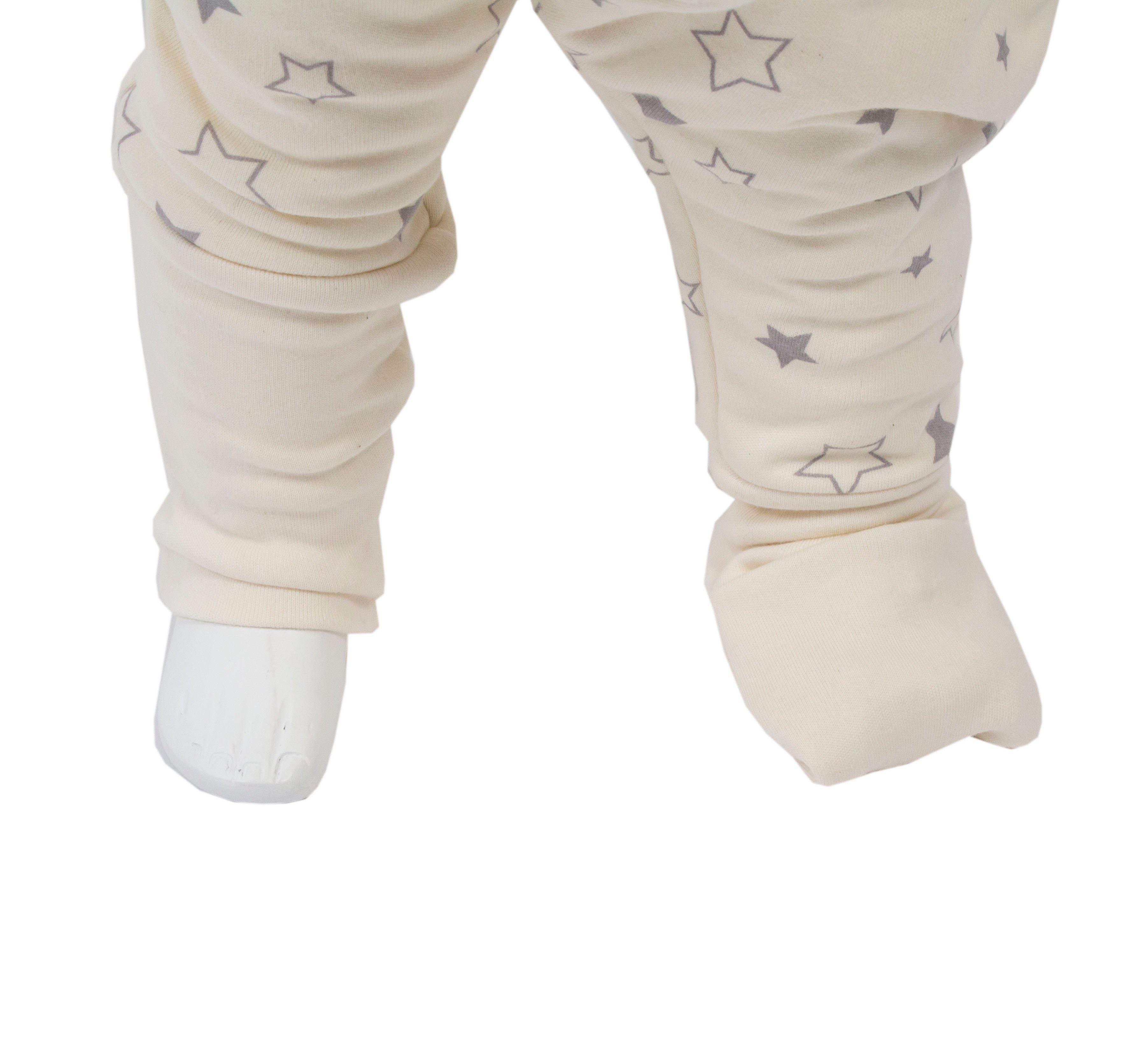 und Sterne Füßen HOBEA-Germany Beinen Babyschlafsack Biobaumwolle mit aus Füßen Designs Farben, und mit in verschieden Beige