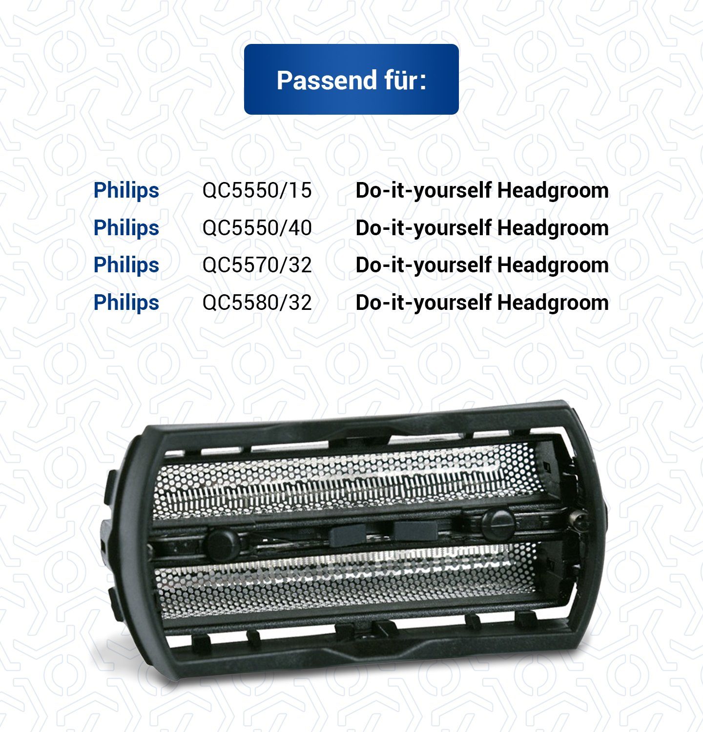 Philips Headgroom QC5500, Haarschneidegeräte Do-It-Yourself für Haartrimmer 422203618111 Scherblatt Ersatzscherkopf