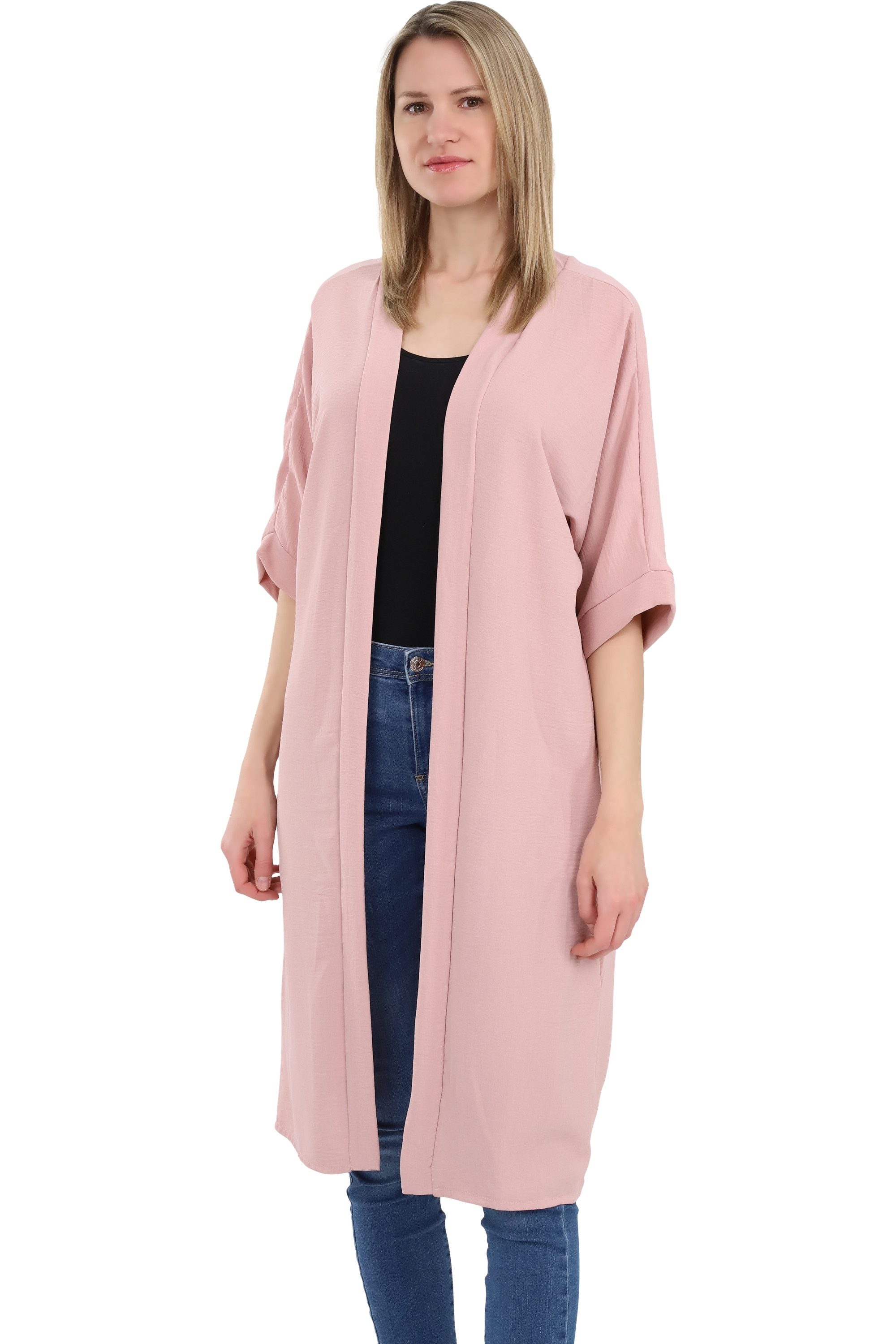 malito more than fashion Cardigan malito Damen Kimono 2342 Kimono Sommer Strand Cover up mit extraweiten Ärmeln Einheitsgröße