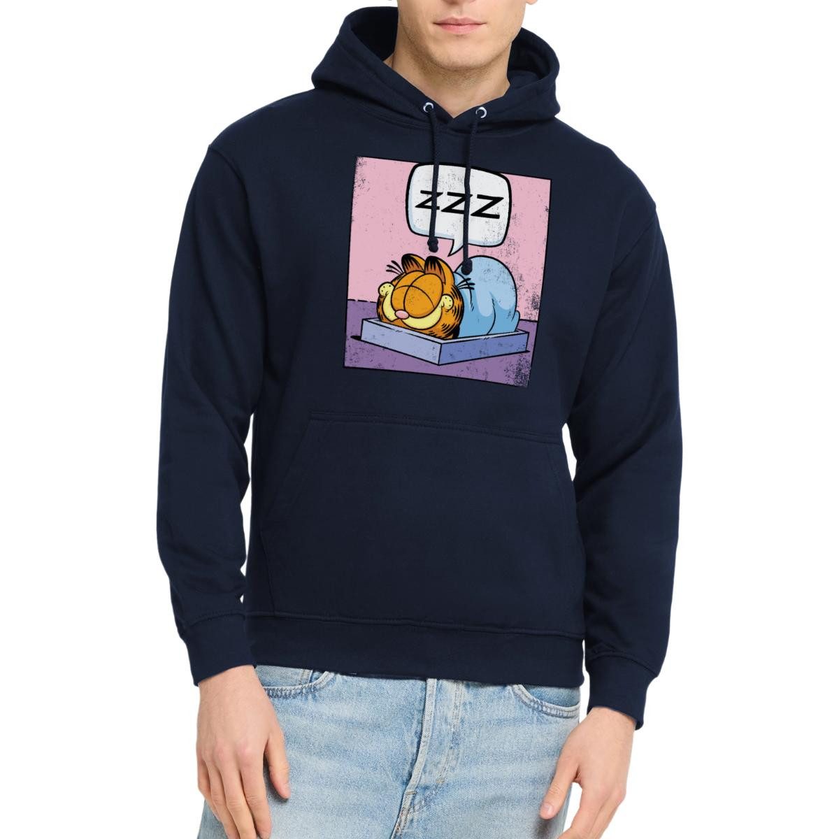 Spreadshirt Hoodie Garfield Schlafender Kater Zzz Power Nap Used Look Unisex Hoodie (1-tlg)
