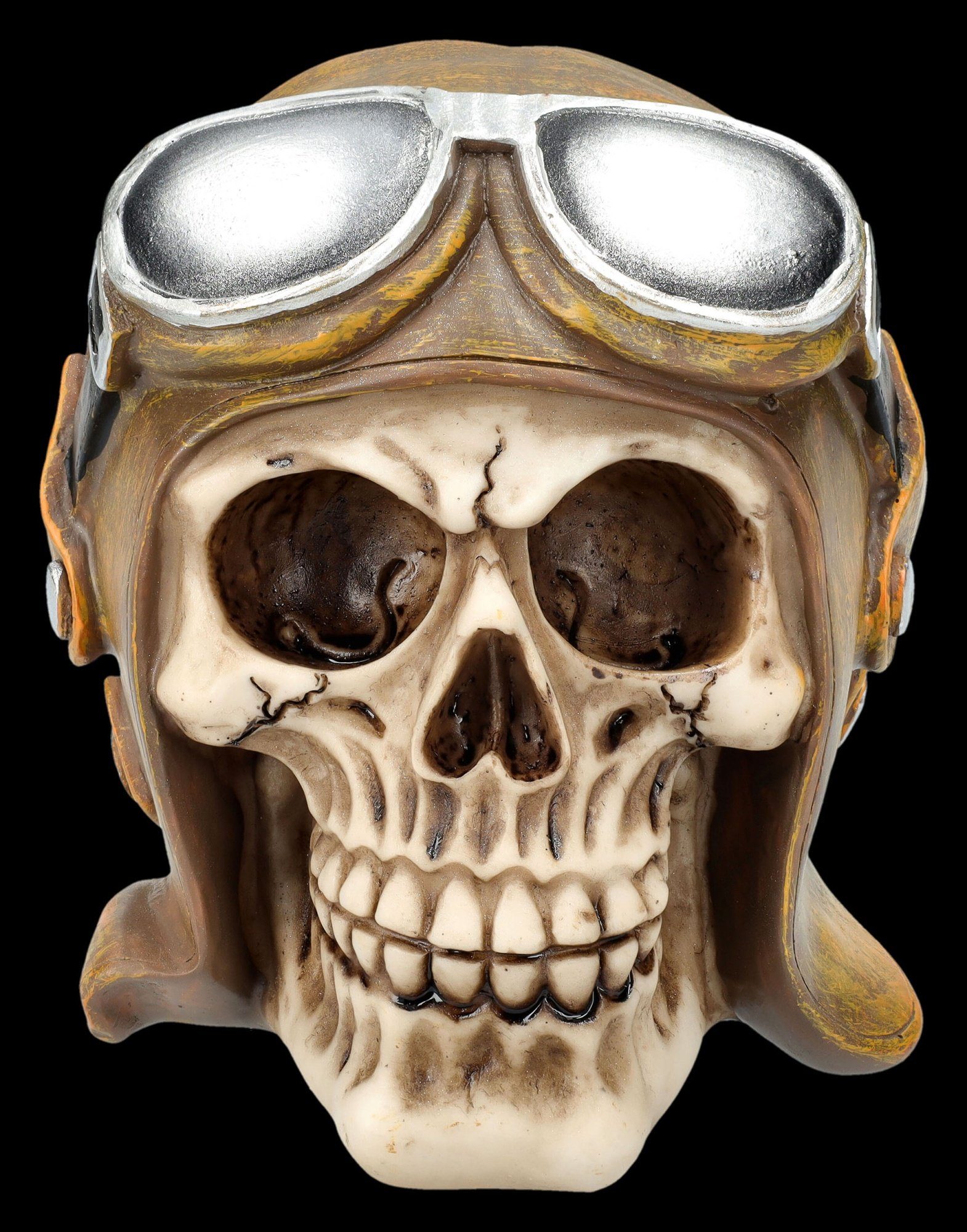 Figuren Shop GmbH Fantasy-Figur Totenkopf mit Fliegermütze und Brille - Pil günstig online kaufen