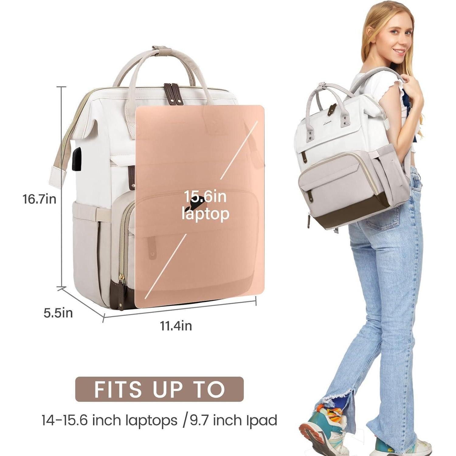 LuxusKollektion Laptoprucksack Damen Rucksack Laptop 15.6 Zoll Schulrucksack Mädchen Teenager