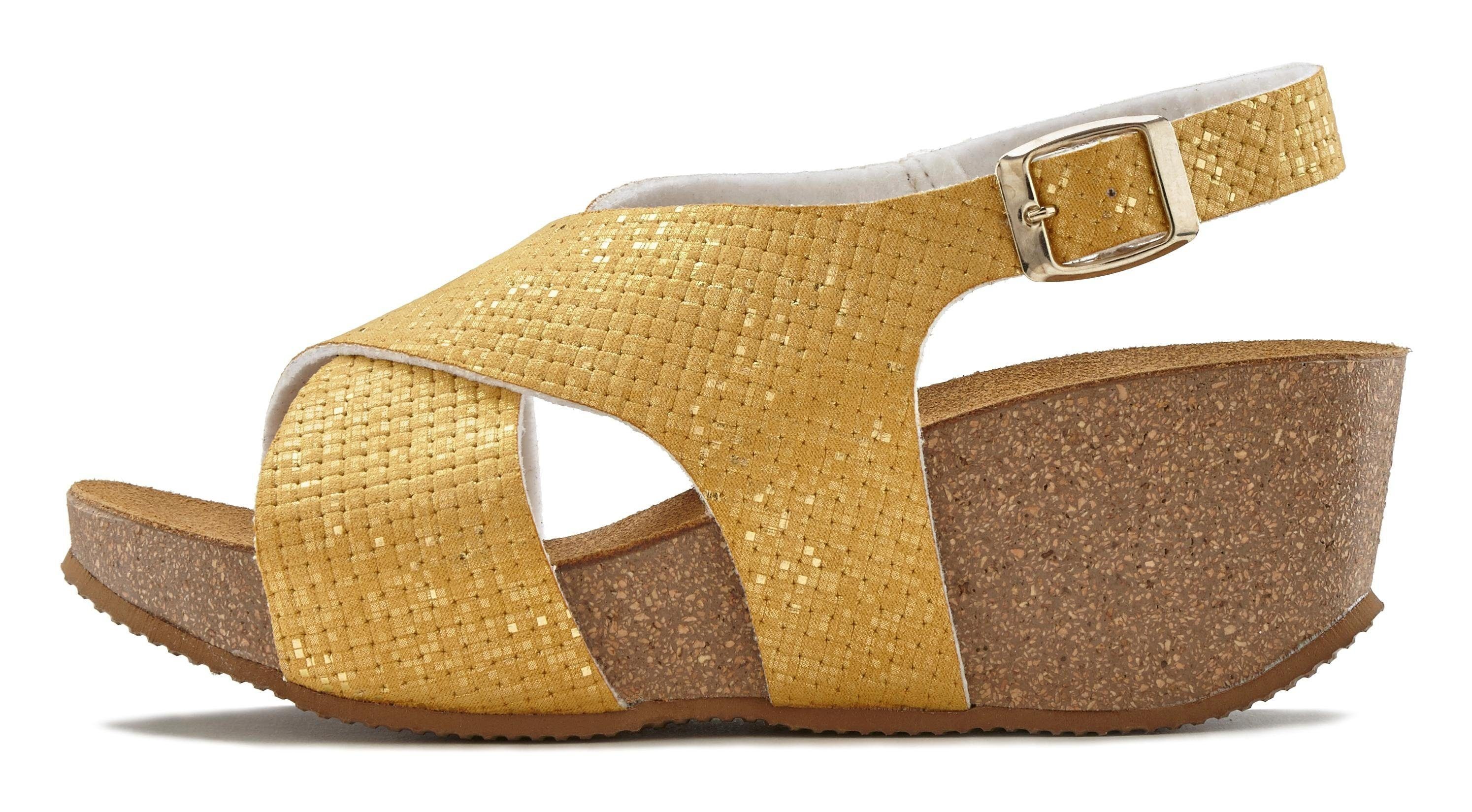 LASCANA Sommerschuh Sandalette Sommerschuh mit Keilabsatz und Korkfußbett