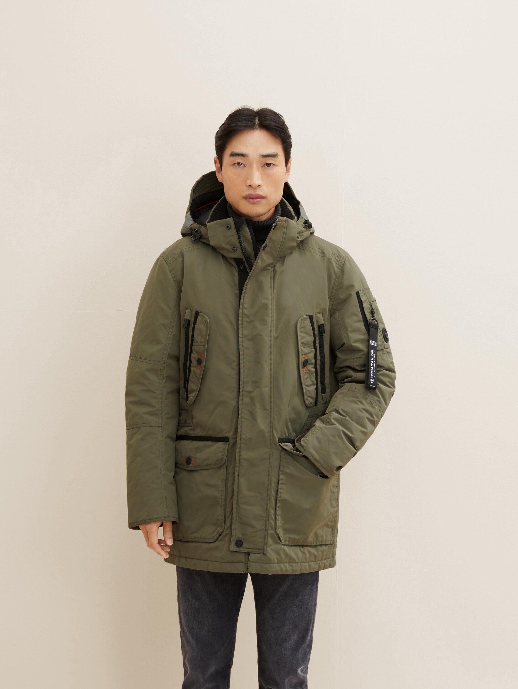 TOM TAILOR 1047209 Puffer Parka met capuchon voor heren, 38833 - Bag Brown, XXL