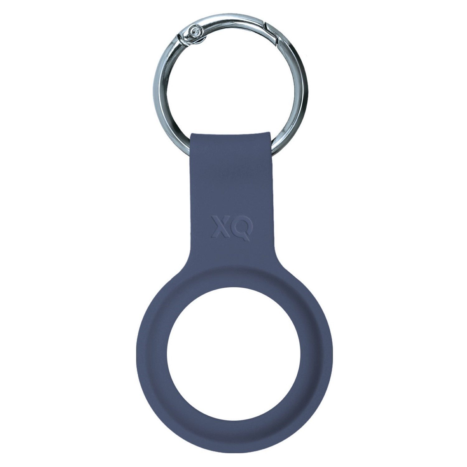 XQISIT Handyhülle Anhänger Case Silikon Schlüsselanhänger Blau, Keyring Schutz-Hülle Case für Apple Airtag