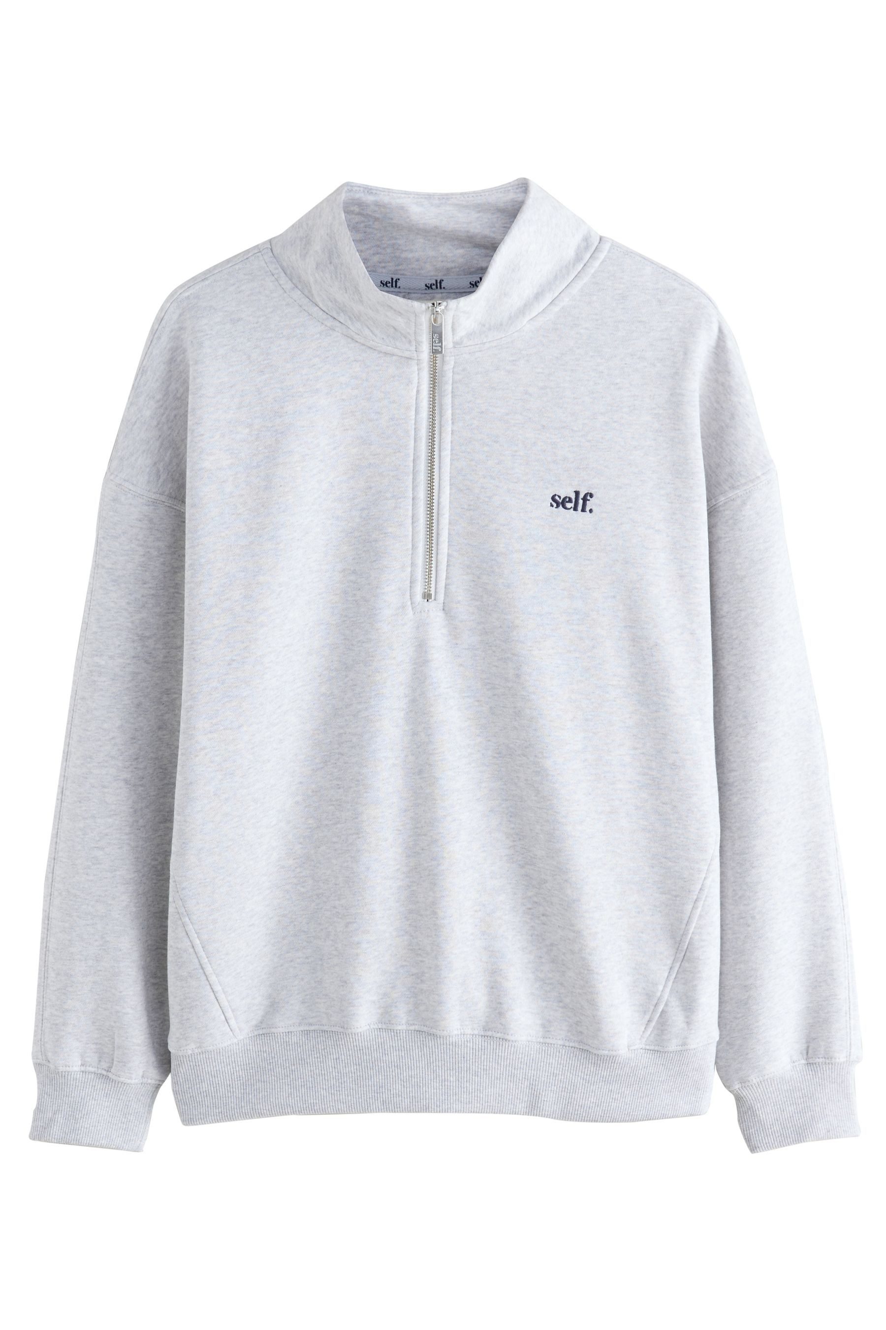 Sweater Self. Sweatshirt mit halblangem Reißverschluss