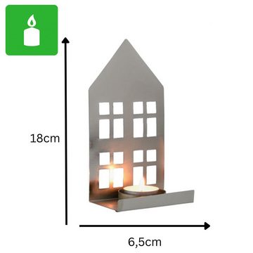 Marrakesch Orient & Mediterran Interior Kerzenhalter 2er Set Moderne Teelichthalter Winterhaus Silber Tischdeko, aus Metall