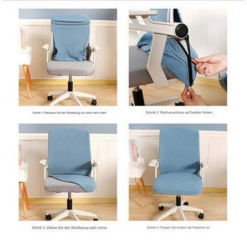 Stuhlbezug All-Inclusive-Bürostuhlbezüge, einfache elastische Drehstuhlbezüge, FIDDY, Heim-Computersitzbezüge aus Stoff mit Reißverschluss