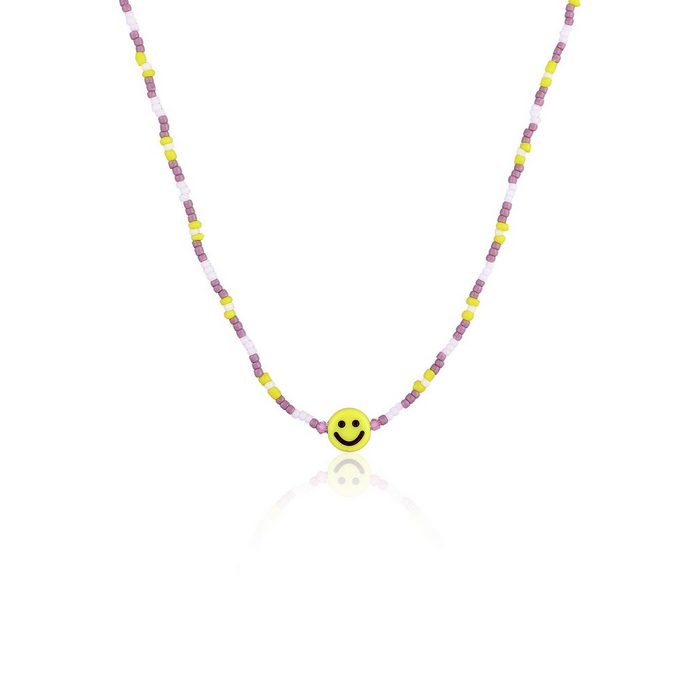 Elli Kette mit Anhänger Süßwasserperlen Emoji Smiley Bead 925 Silber