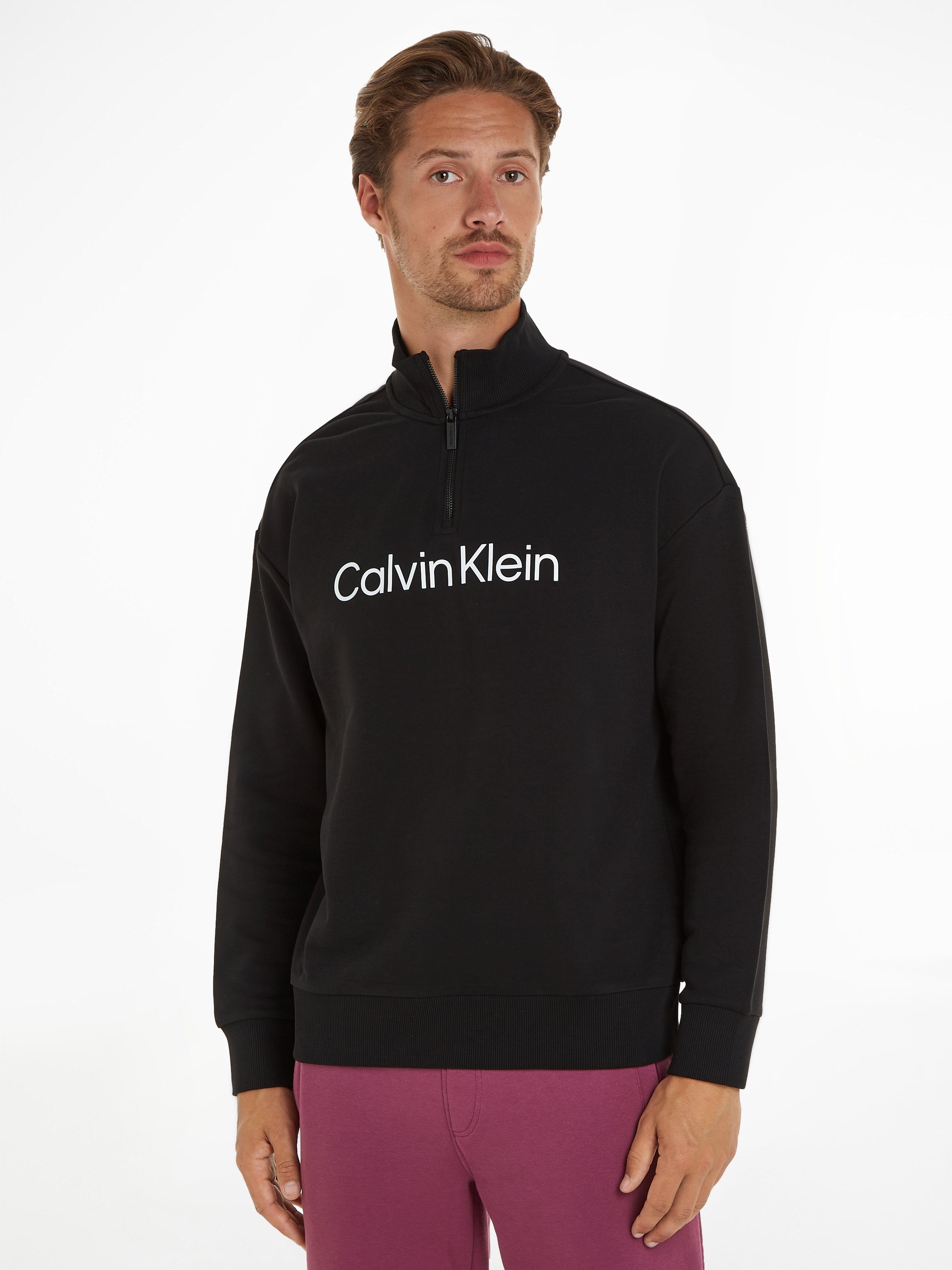 Calvin Klein Sweatshirt HERO Kragen Reißverschluss am ZIP mit COMFORT LOGO QUARTER