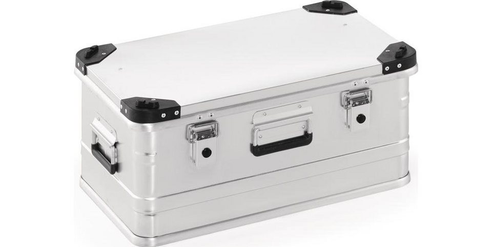 Aufbewahrungsbox Aluminiumbox L582xB385xH275mm 47 l mit Klappverschluss und  Stapelecken