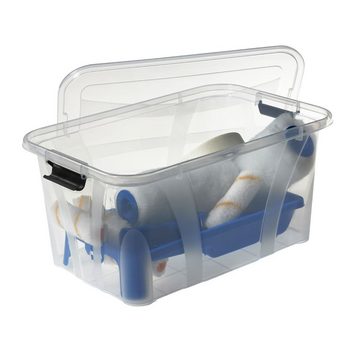 Logiplast Aufbewahrungsbox Set Aufbewahrungsboxen 7 ltr. + 14 ltr. (jew. 5 Stück) (Spar-Set, 10 Aufbewahrungsboxen), lebensmittelecht, leicht zu reinigen, transparent