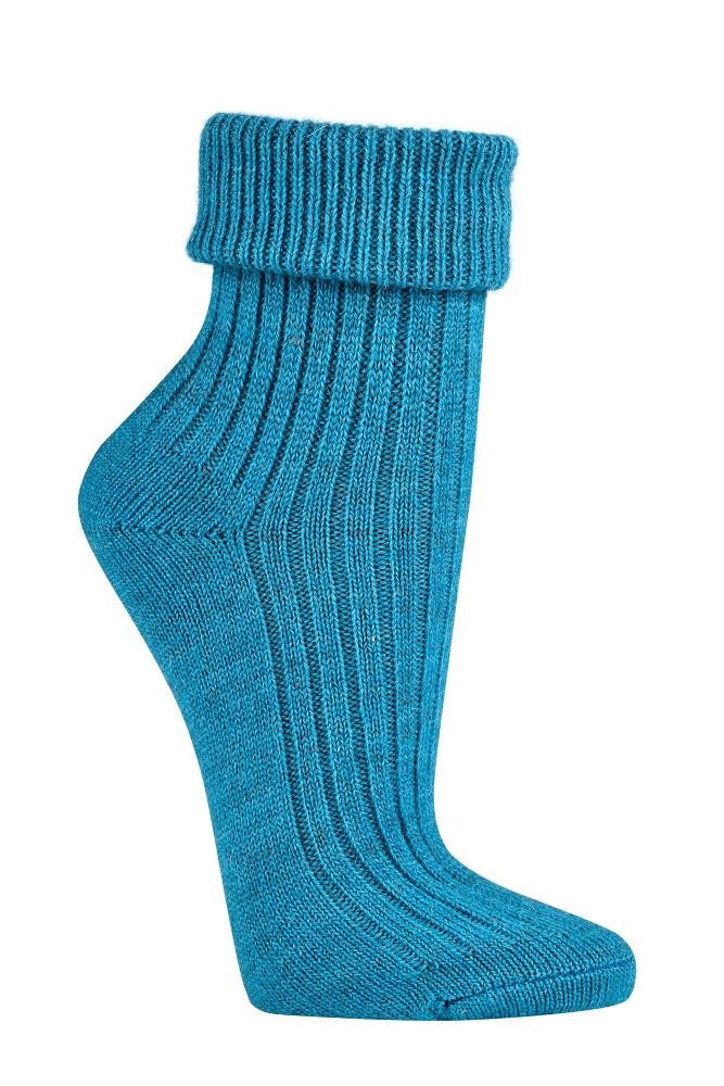 TippTexx 24 Kuschelsocken 2 Paar farbenfrohe Damen-Wollsocken mit Alpakawolle, Umschlag-Socken (Set, 2 Paar) Rippstruktur, Spitze und Ferse verstärkt