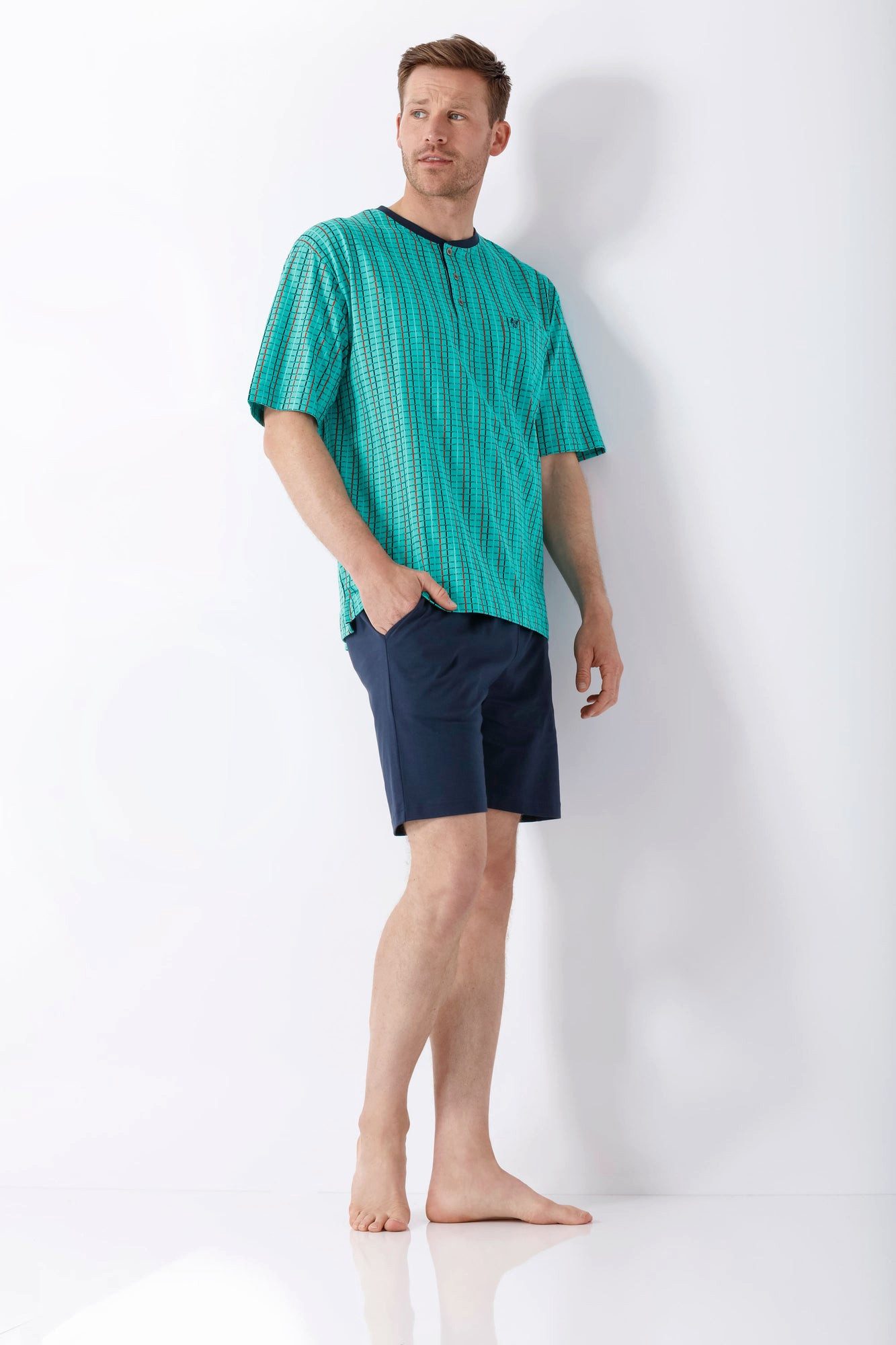 Hajo Schlafanzug Herren Schlafanzug Shorty Premium Cotton