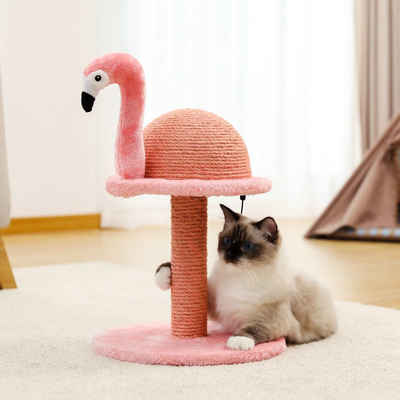 PAWZ Road Kratzbaum Katzenbaum, Kratzsäule,Katzenspielzeug,48cm, Flamingo Kratzbaum, rosa, niedlich