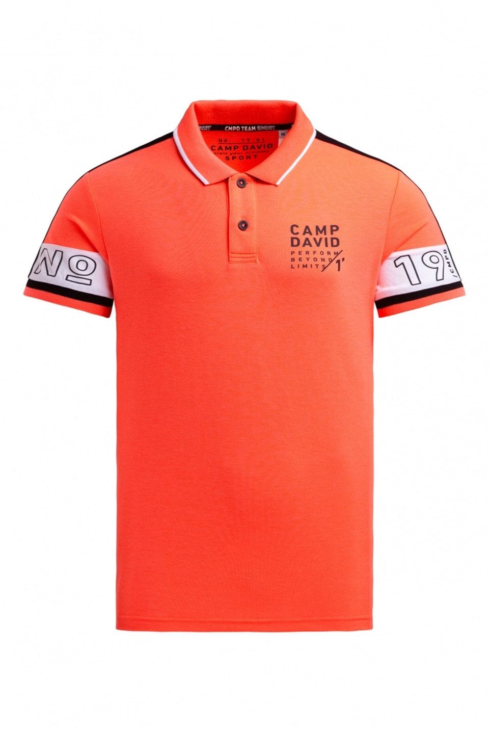 CAMP DAVID Poloshirt mit Colour-Blocking neon fire