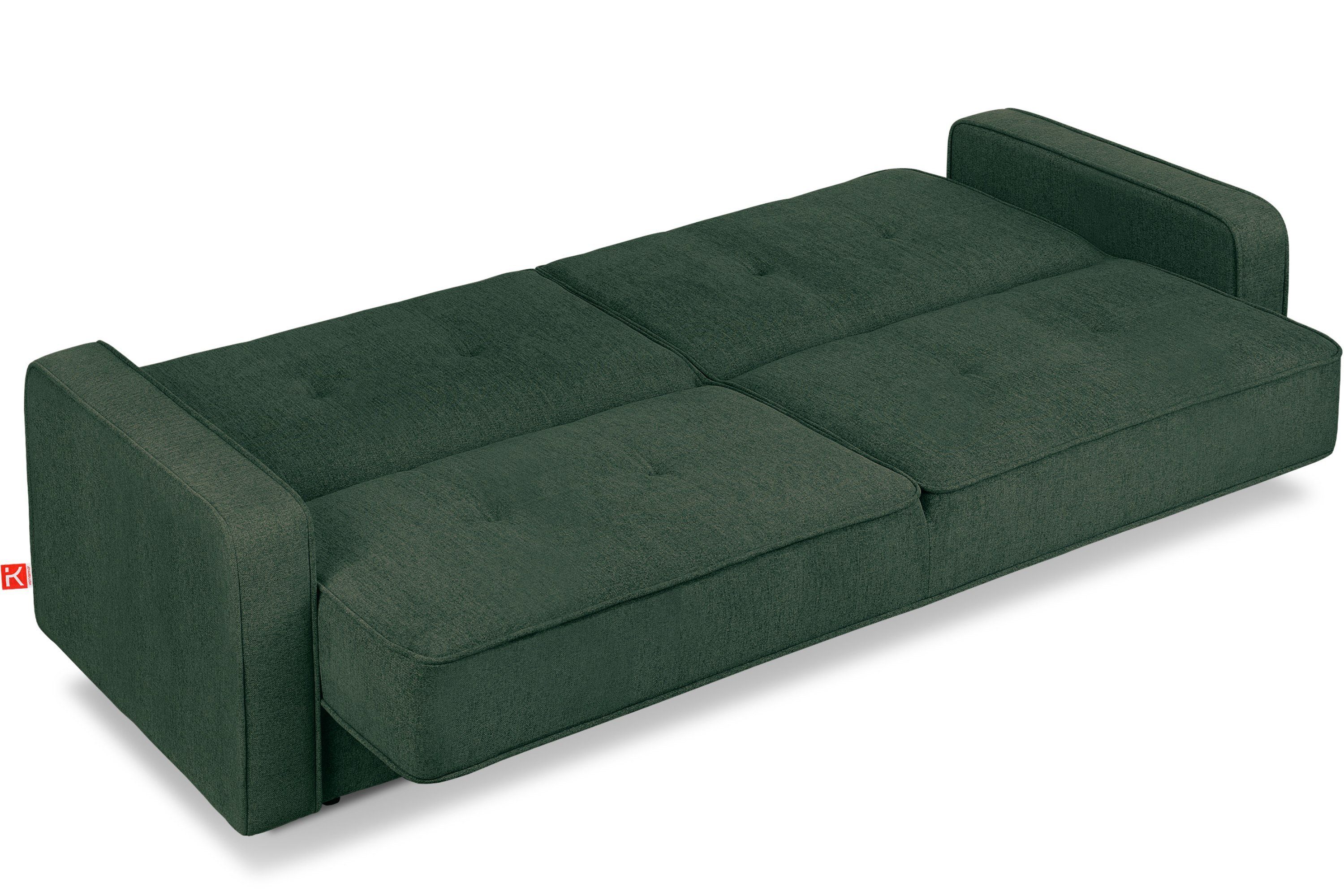 Sofa Wellenunterfederung, Konsimo 3 Personen, Schlaffunktion mit Schlafsofa mit Liegefläche: ORIO 219x90cm,