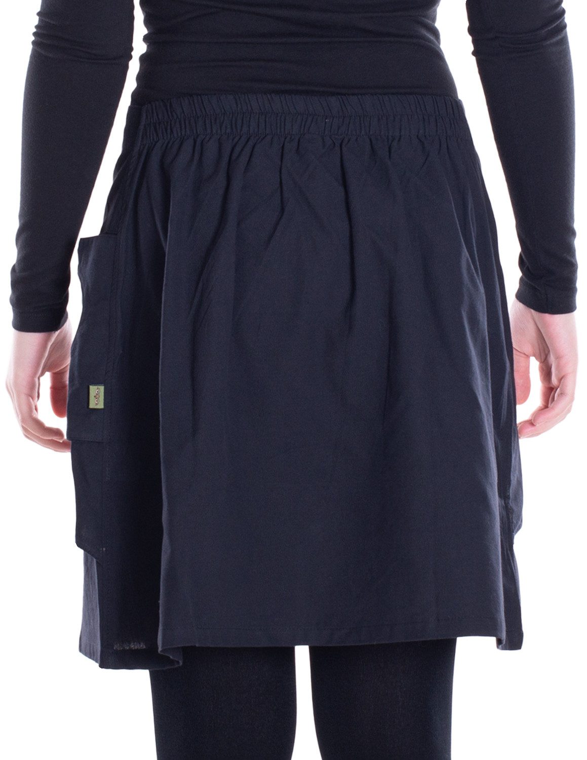 Vishes Minirock Damen Mini-Rock Baumwolle A-Linie breiter Bund mit Knopfleiste und Alternative Bekleidung, Ethno, Hippie, Retro Style