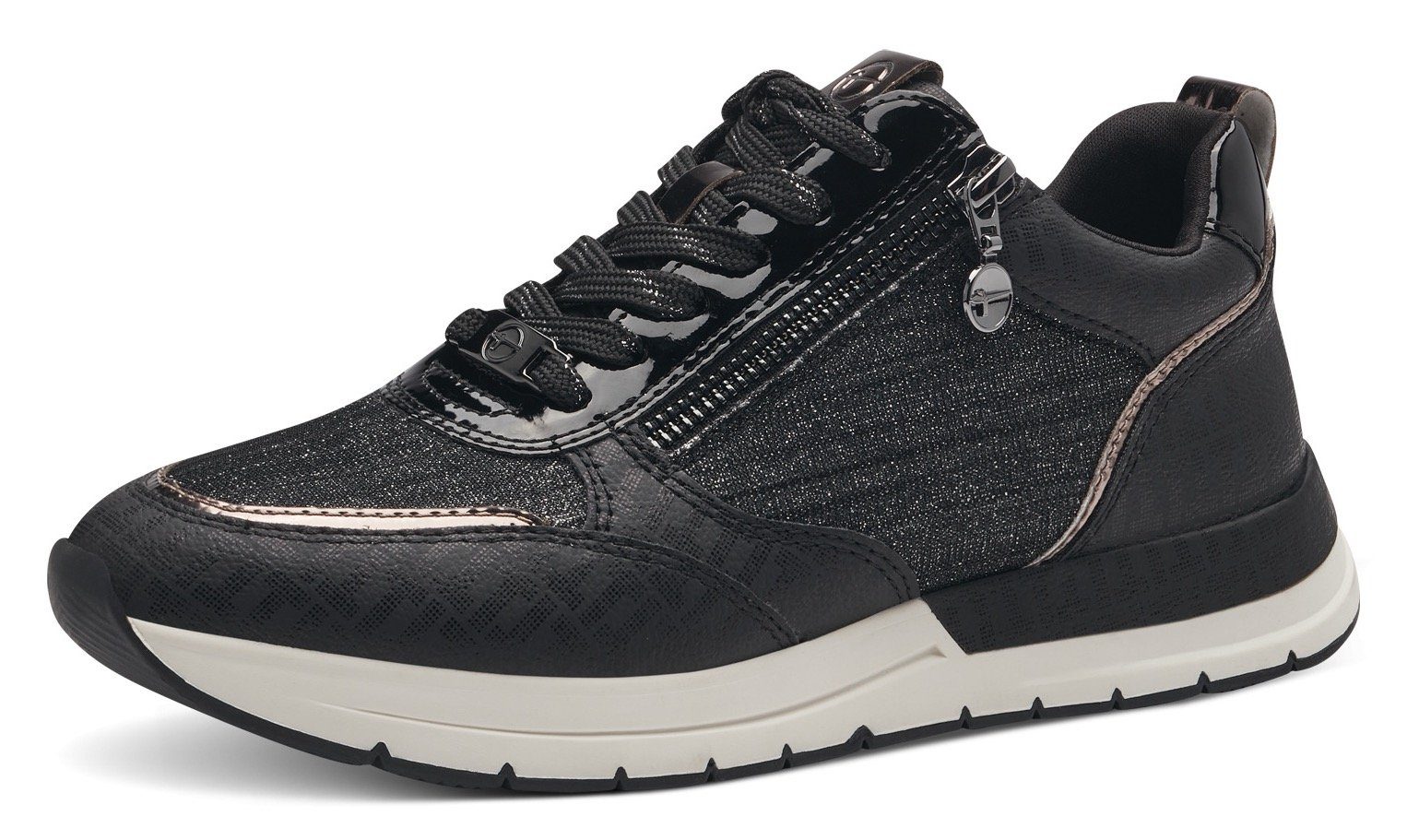 Tamaris Sneaker mit trendigen Metallic-Details schwarz-altsilberfarben