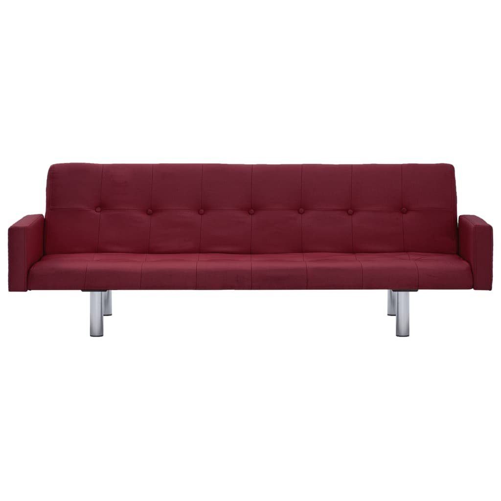 Schlafsofa Weinrot Sofa vidaXL Polyester mit Armlehnen