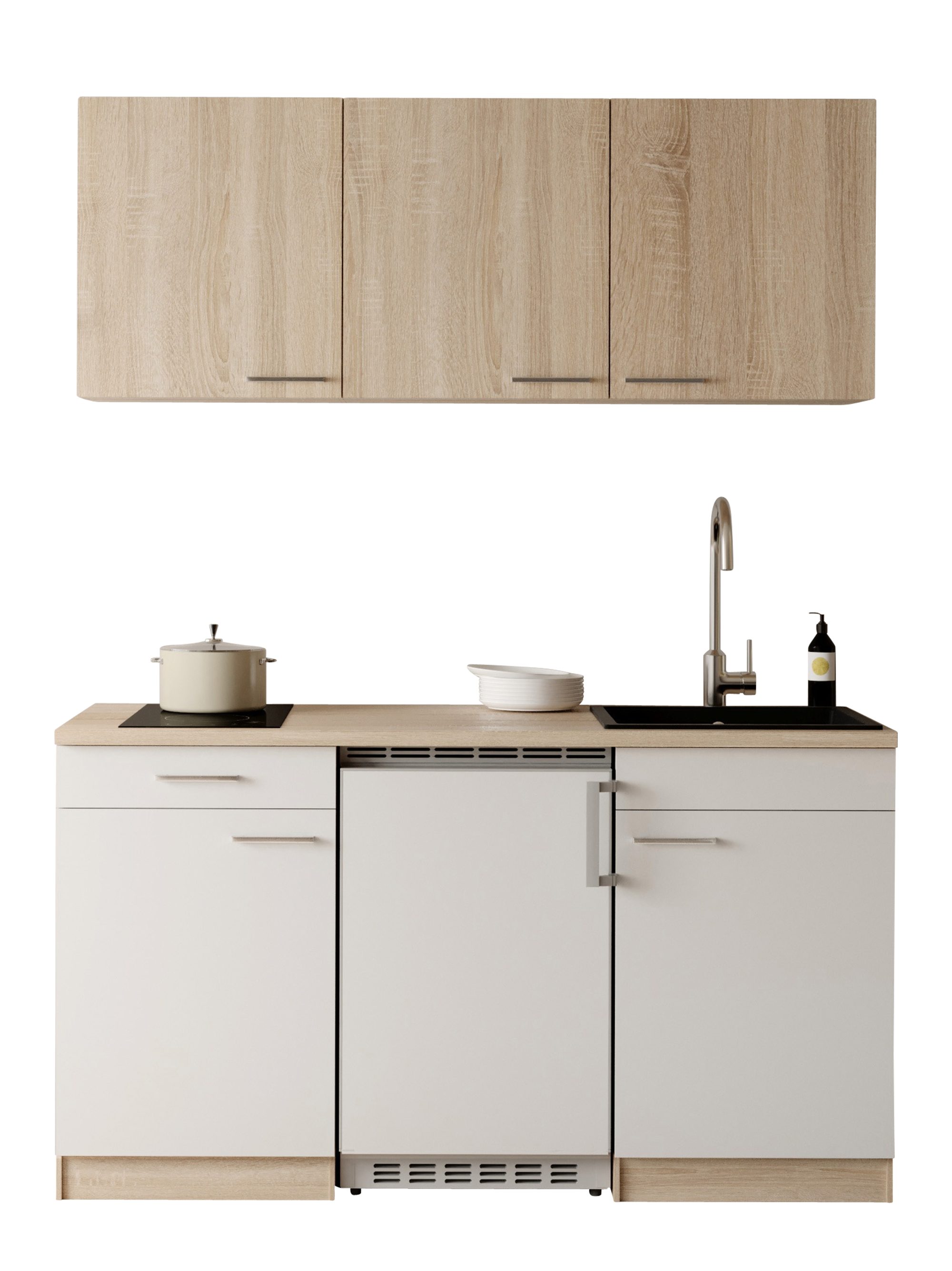 RESPEKTA Pantryküche Ingrid, zerlegt, wahlweise mit Mikrowelle, Soft Close Funktion, Breite 150 cm