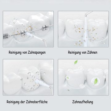 Scheiffy Munddusche Elektrische Zahnseide, Mundspülung, Scaler, kabellose Zahnseide, 4 Modi/4 Düsen, IPX7, Oral Care Zahnreiniger