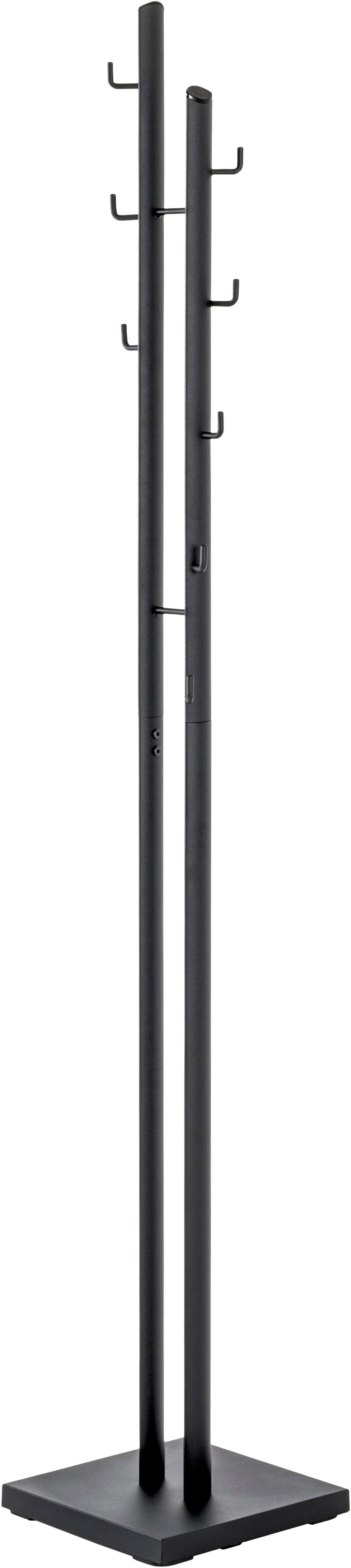 HAKU Garderobenständer Kleiderständer, Standgarderobe, rund - aus Metall Schwarz - B/T/H 29/29/176 cm