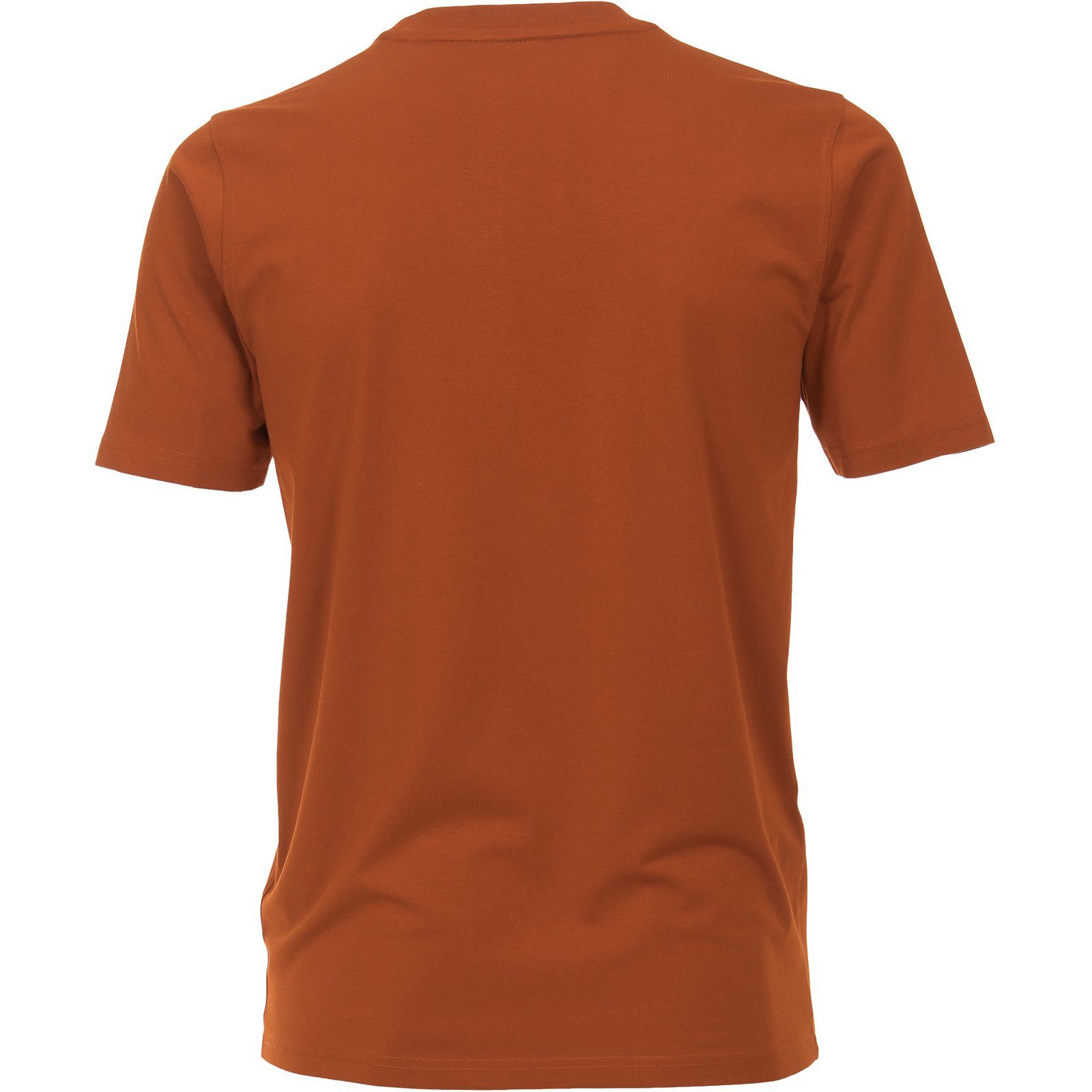 Herren CASAMODA Große Größen Florida-Print terracotta T-Shirt Rundhalsshirt CasaModa