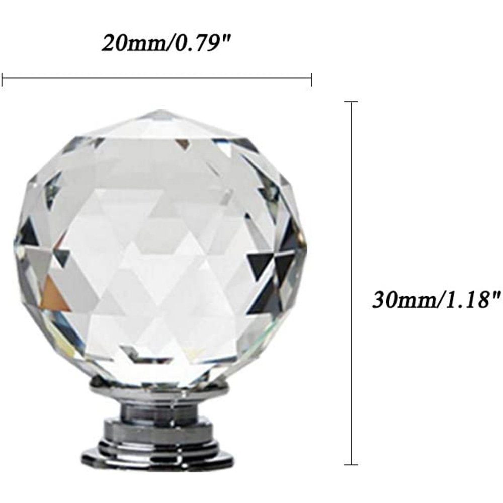 Schublade Stück Drückergarnitur Kristall 8 Küche Kugelförmig Türgriff, zggzerg Schrankknöpfe
