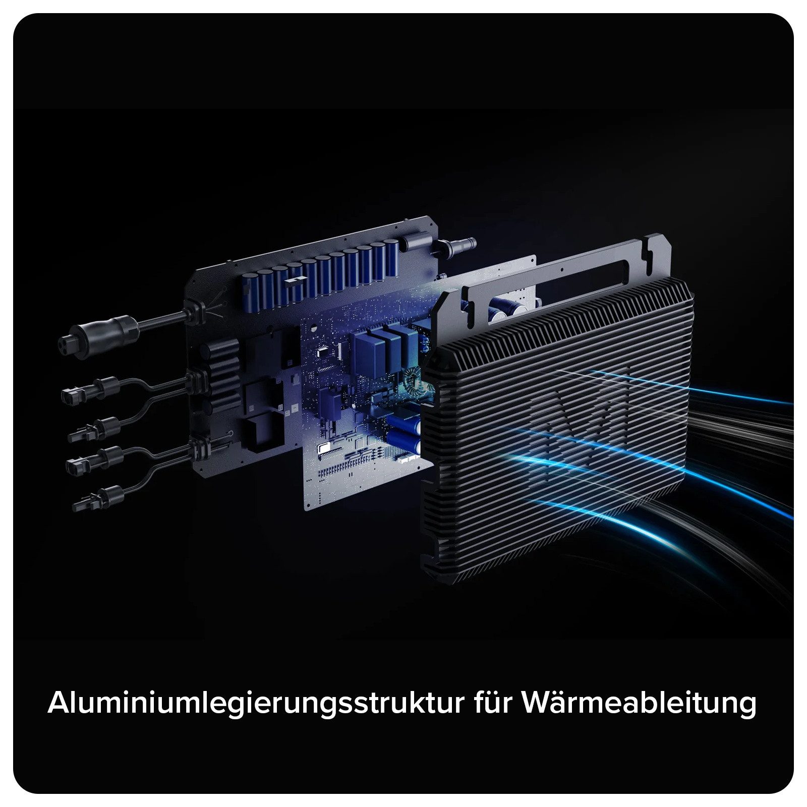 SUNNIVA Wechselrichter MARSTEK 800 W MST-MI0800, (2× MPPT, IP67 wetterfest, WiFi & App-Überwachung, Plug-&-Play Balkonkraftwerk Inverter)