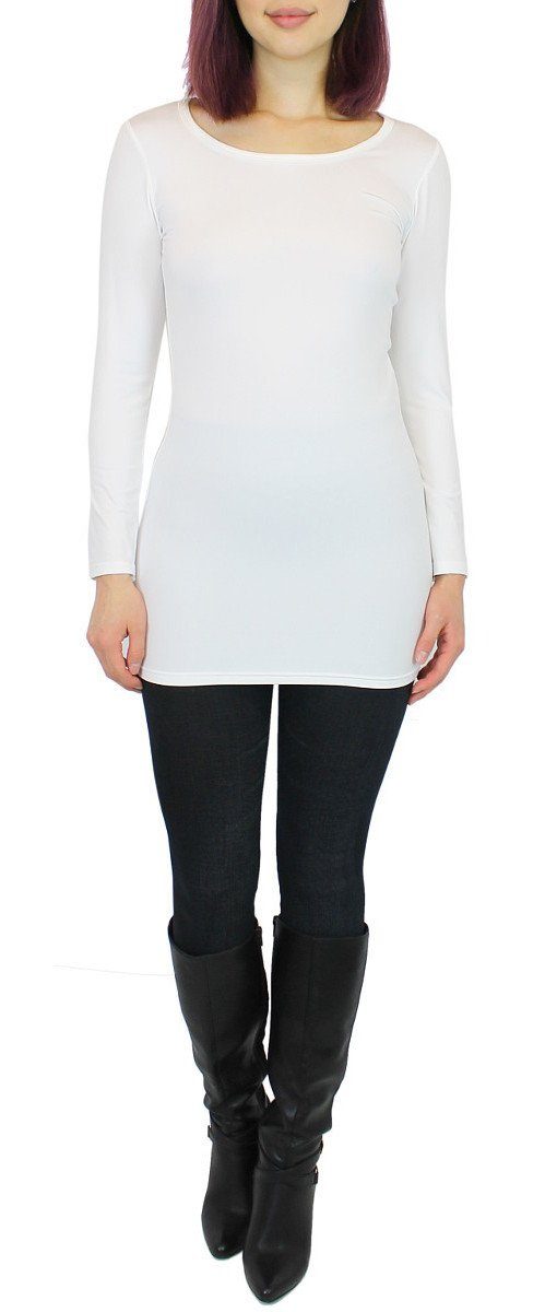 dy_mode Longshirt Thermo Langarmshirt Damen Thermoshirt Longshirt mit Innen günstig online kaufen