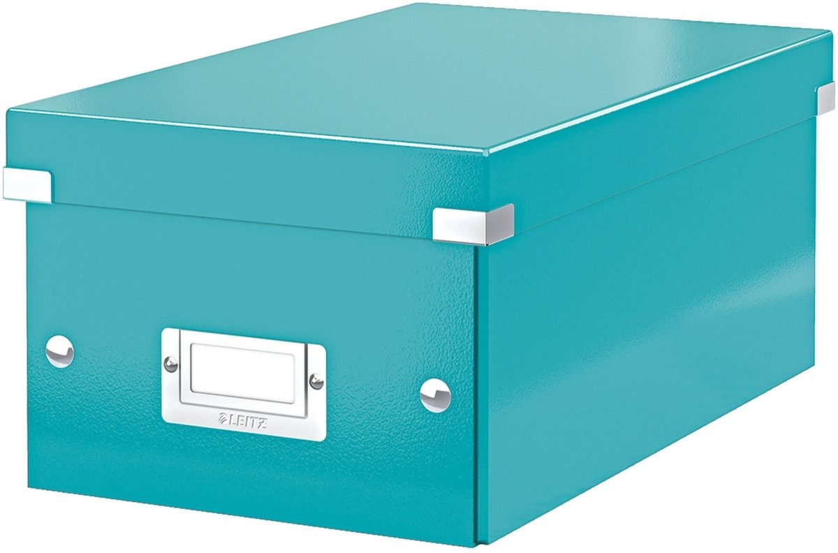 Aufbewahrungsbox Ablagebox Click & Store DVD eisblau.